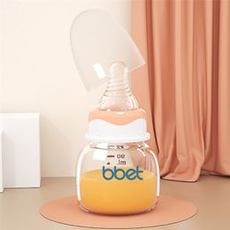Biberones de alimentación portátiles para bebés nacidos con tapa Alimentador para el cuidado del pezón infantil Taza de leche para jugo de frutas Botella de entrenamiento para bebés 220708