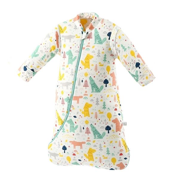 Saco de dormir para bebés nacidos, sobre de manga desmontable para niños, saco de dormir para bebés de invierno, ropa de dormir gruesa y cálida ZT85 211023