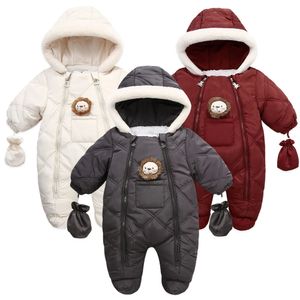 Born Baby Combinaison de neige épaisse et chaude pour bébé, barboteuse à capuche, vêtements d'extérieur de dessin animé, vêtements d'hiver pour tout-petits, garçons et filles, 231225