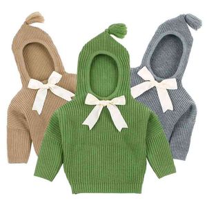 Nacido bebé suéteres ropa gris con capucha suéter de diseñador para niña pequeña otoño casual infantil tejido jumper niños cardigans 210417