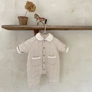 Baby Baby Winter Rompper 0-3 años niña de manga larga en espesor de lana de vellón caliente