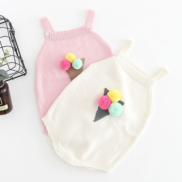 Born Boys Girls Ice Cream Combinaisons Vêtements Printemps Automne Baby Rompers Tricotés Enfants 210429