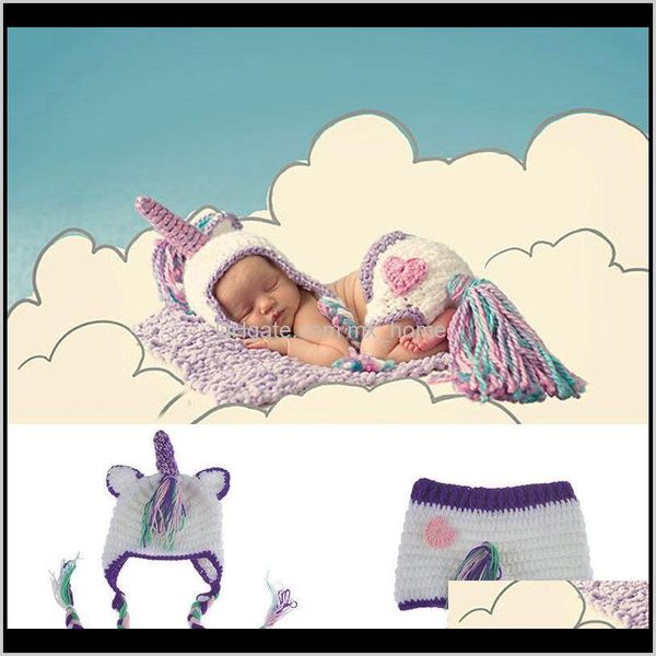 Born Girls Crochet Knit Costume Po Pography Prop Outfits Pony Hat Pants Set For Infant Hqksw Caps 0Wdn1