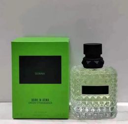 Nacido en Roma Perfume Donna Green Stravaganza Coral Fantasy Eau de Parfum para mujeres 3.4 oz 100 ml de colonia spray larga duración de buen olor floral spray de perfume