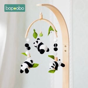 Born Panda Bamboo Leaf Bed Bell Toys 0-12 meses para bebé cuna cama campana de madera móvil niño carrusel cuna niño juguete musical regalo 240327