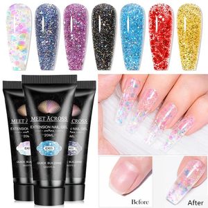 BORN PRETTY 30ml Extensión de uñas de gel Esmalte de uñas Acrílico Nail Glitter Lentejuelas Soak Off UV Extend Gel para extensiones de uñas