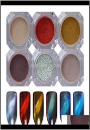 Born Pretty 6 boîtes 3D œil de chat miroir magique poudre Uv Gel vernis à ongles paillettes pigment magnétique poussière 6Sjlk A3Ooy7564559