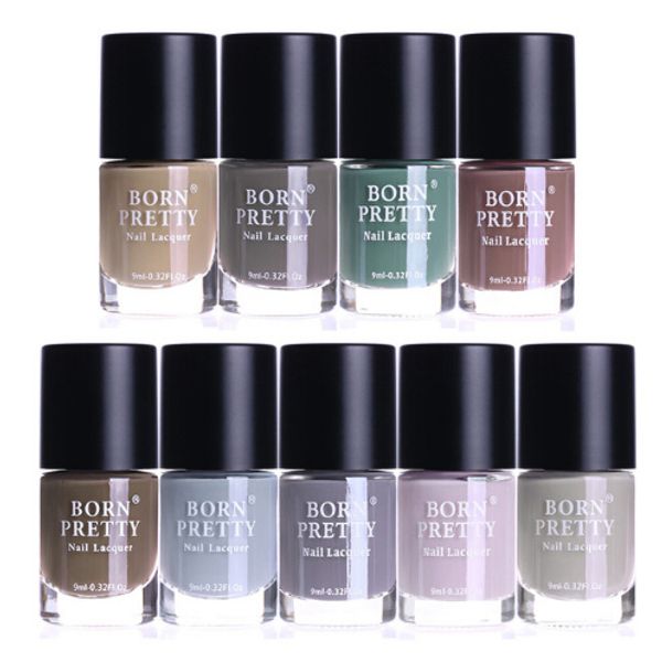 BORN PRETTY 9 ml 9 bouteilles mat mat vernis à ongles ensemble gris rose vert laque vernis manucure vernis à ongles