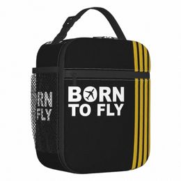 Born To Fly Captain Stripes Flight Pilot Boîtes à lunch Multifuncti Aviati Avion Refroidisseur Alimentaire Thermique Sac à lunch isolé s4Wn #