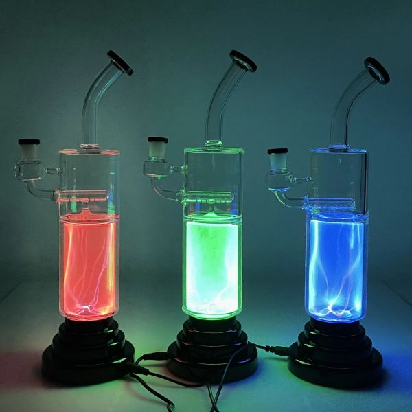 Bongs en verre borosilicaté Bong à plasma coloré narguilés bong léger électronique LL