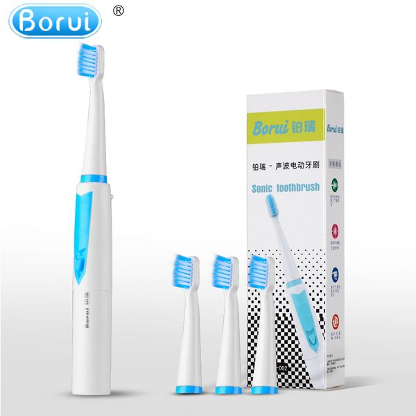 BORUI – brosse à dents électrique à piles, avec 4 têtes de brosse et 4 autres têtes de brosse, produits d'hygiène buccale, offre spéciale