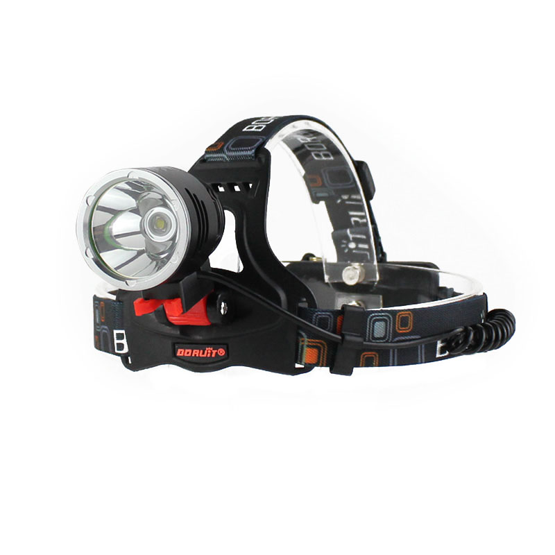 BORUIT Ricaricabile 2500LM CREE XM-L2 L2 LED Lampada frontale Torcia frontale dotata di base girevole a 360 gradi