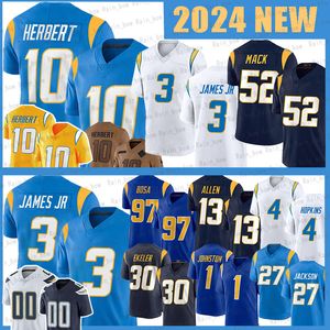 10 maillots de football Justin Herbert Joey Bosa Keenan Allen Derwin James Jr Tuli Tuipulotu Austin Ekeler Khalil Mack Quentin Johnston Corey Linsley Rashawn Slater