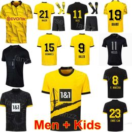 Borussia Voetbal Dortmund Voetbal 21 Donyell Malen Jerseys Set Felix Nmecha Ramy Bensebaini Marius Wolf Marco Reus Julian Brandt Mats Hummels Voetbalshirt Kit 23 24