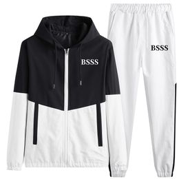 Bos Fashion Design hommes survêtements 2 pièces ensemble marques de créateurs de luxe homme vestes décontractées pantalon costume veste à capuche manteau pantalon