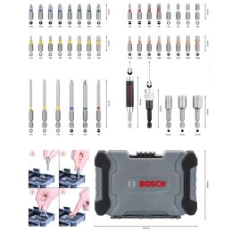 Bosch 2607017702 43 piezas Bit/tuercas de mamposter