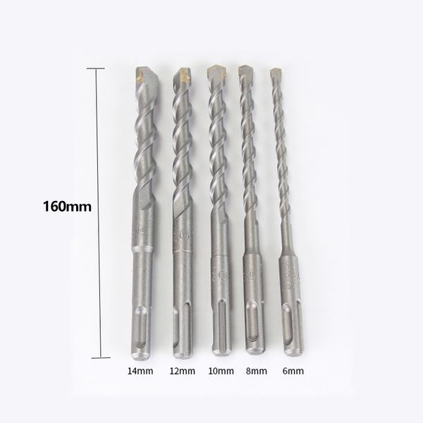 Bosch SDS Plus-1 Bit de forage de forage 160 mm Shank Round Quatre fosses en brique en béton Masonry Impact Hammer Drill Bits 6/8/10 / 12mm