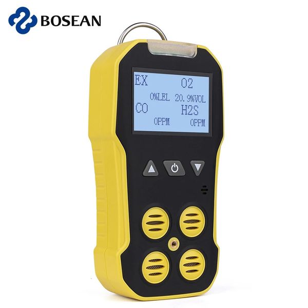 Bosean – détecteur de gaz multi-gaz O2 H2S CO LEL 4 en 1, compteur de gaz, oxygène, sulfure d'hydrogène, monoxyde de carbone, détecteur de fuite de gaz Combustible 240320