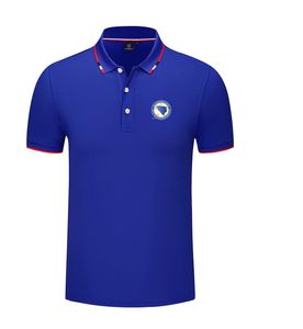 Bosnie-herzégovine POLO pour hommes et femmes, brocart de soie, T-shirt de sport à manches courtes, à revers, LOGO personnalisable