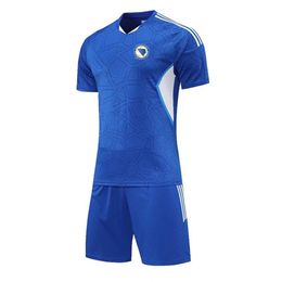 Bosnie-Herzégovine Survêtements pour hommes Été Chemise d'entraînement en plein air Sports Costume à manches courtes Fans de football T-shirt Emblème de l'équipe 187a