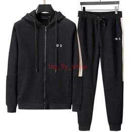 Boss Heren Heren Hoodie Trainingspakken Herfst Winter Heren Sportkleding Uitloper Twee bazen Jogger Set Jas en broek Casual Heren Sportscholen Reliëf 2 G0K2