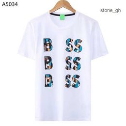 Boss Mens Camisetas Bosss Mens Camiseta de Alta Qualidade Moda T-shirt Luxo Polo Redondo Pescoço Respirável Top Business Casual Tee Homem Tops 1 GB48