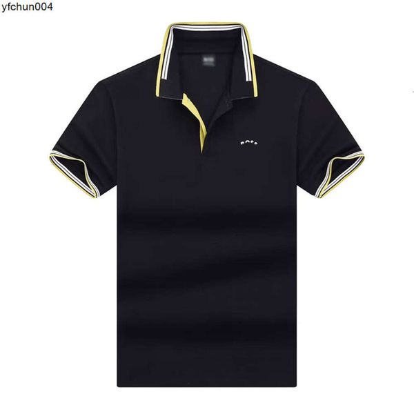 Boss Mens Polo Shirt Camiseta de moda de alta calidad Cuello de lujo Algodón puro Transpirable Top Business Hugo Ropa N9FL