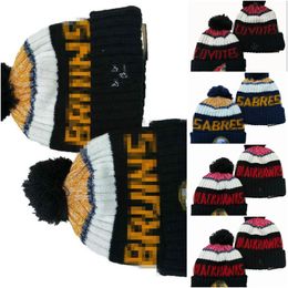 BOSTON Beanie BRUINS bonnets équipe de Hockey nord-américaine Patch latéral hiver laine Sport tricot chapeau casquettes de crâne