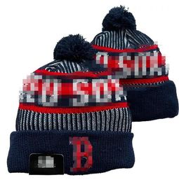 BOSTON Bonnets RED SOX Bobble Hs Baseball Ball Caps 2023-24 Créateur de mode Seau H Chunky Faux Pom Beanie Noël Sport Tricot