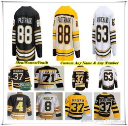 Aangepaste heren dames jeugd Boston Centennial Hockey Jersey David Pastrnak Patrice Bergeron Brad Marchand Pavel Zacha Hampus Lindholm Charlie McAvoy Jake DeBrusk