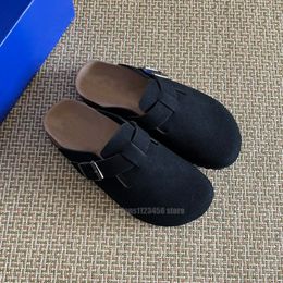 Boston klompen pantoffels designer sandalen heren dames kurk plat Arizona Mayari suède leer schuifgesp platform slides wrap-toe slippers