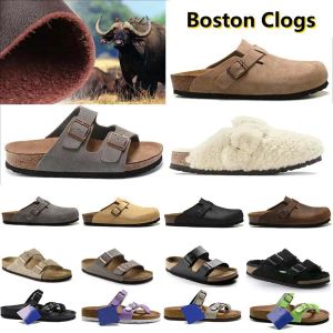 Boston Klompen Slippers Designer Sandalen Heren Dames Cork Flat Arizona Mayari Slipper Suede Snake Leather Slide Birk Clog Slippers Gesp Katoen Platform Slide