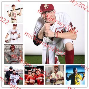 Maillot des Eagles du Boston College 36 Evan Moore 31 Gavin Hasche 46 Kyle Kipp 19 Brian McMonagle 21 Tyler Mudd Maillots de baseball du Boston College cousus sur mesure