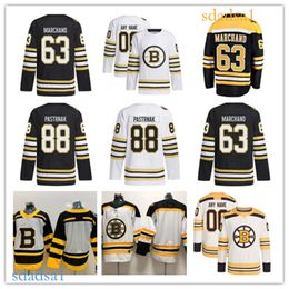 Boston Custom Bruins Hockey Jerseys 63 Brad Marchand 88 David Pastrnak 1 Jeremy Swayman McAvoy Charlie Coyle Trent Frederic Patrice Bergeron Morgan Geekie