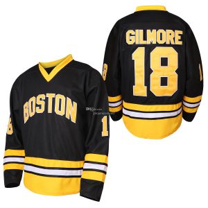 Boston Mens Happy Gilmore 18 Adam Sandler 1996 Film Hockey Jersey Cousu EN STOCK Expédition Rapide S-Xxxl