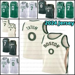 Bostons basketbalshirts 0 33 7Jayson Tatum Larry Bird Jaylen Brown heren Jrue 4 Holiday 2023-24 Jersey heren kinderen jeugd