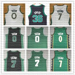 Basketbalshirt 7 36 Jayson Tatum Larry Bird 2023 Nieuw 0 33 Jaylen Brown Marcus Smart Lavender Green