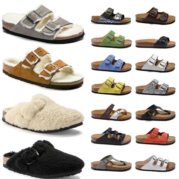 Bostons Zuecos Sandalias Birkin Diseñador Hebilla Zapatillas Lady Tazz Corcho Suela plana Chanclas con patas suaves Diapositivas de piel Para mujer para mujer Birkin Stocks Zapatos Burkin Dhgate 36-46