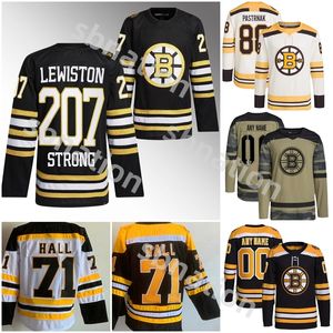 Bostons Lewiston Strong 100e anniversaire noir 207 bruin jersey spécial des hommes authentiques femmes enfants