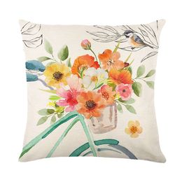 Couverture d'oreiller à fleurs florales botaniques Couvre-coussin imprimé papillon