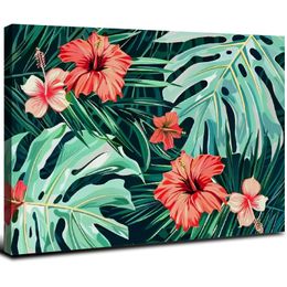 Botanische jungle palmblad canvas muur kunst picture print