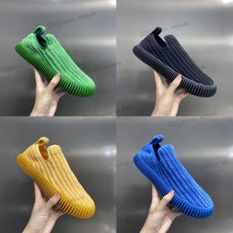 Botega Shoes 2023 Sandales de designer Ripple Tech Knit Designer Chaussures Mode Hommes Femmes Baskets Pédale Corduroy Vert Noir Nouveau style Coton Low Mens BQFN