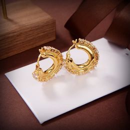 Botiega Calabash -vorm oorbellen Designer Studs bengelen voor vrouw goud vergulde 18k diamant offici￫le reproducties jubileumgeschenk 027