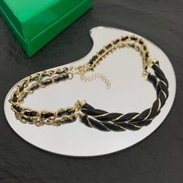 Botiega Curb Chain Necklace for Woman Gold Ploated 18K Officiële reproducties Sieraden Klassieke stijl Fashion Never Fade Premium Gifts 009
