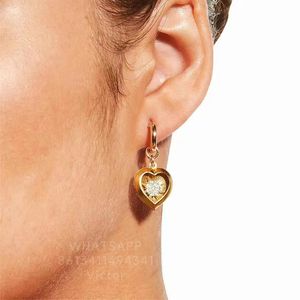 BOTIEGA Boucles d'oreilles en forme de coeur pendantes pour femme Vintage diamant plaqué or 18 carats de la plus haute qualité ne se décolore jamais cadeaux premium 004