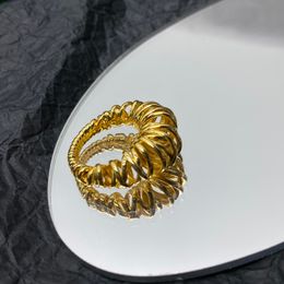 BOTIEGA Spiraalgestreepte designer ringen voor vrouw Vergulde 18K Vintage klassieke stijl hoogste teller kwaliteit Nooit vervagen cadeau voor vriendin 001