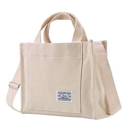 Bototack Sac à main en velours côtelé pour femme, sac à bandoulière décontracté avec sangle réglable, petit sac à main de voyage, adapté pour le travail scolaire