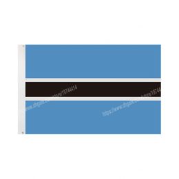 Drapeaux du Botswana Bannière nationale en polyester volant 90 * 150cm 3 * 5ft Drapeau partout dans le monde dans le monde extérieur peut être personnalisé
