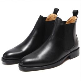 Botte Luxe Hombres Botas de trabajo Oficina de moda Cuero genuino Mejor diseñador Zapatos de hombre hechos a mano Da025
