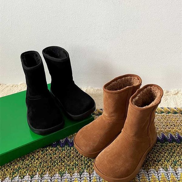 Botteg Venets Snap bottes de neige MV neige hiver nouveau nord-est en peluche et épaissie à la mode imperméable fourrure intégrée chaussures en coton pour les femmesQQ